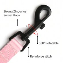 1Pc Gradient Pink Dog Leash Long 1.5M Comfortable Lovely Pet Leash With Soft Padded Handle For Small Medium And Large Dogs - Purple - View 4
