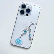 Handmade Beaded Cute Cartoon Ocean Animal Whale & Shark Phone Charm, Polka Dot Decor Keychain For Phone, Accessories Gifts For Mother, Family, Friends, Birthday, Holiday Phone Chain