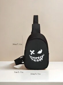 1 chiếc túi đeo hông bằng vải nylon in hình ma hoạt hình nhẹ có thể gấp lại, ví đựng tiền xu có khóa kéo, phù hợp cho cả bé trai và bé gái, lý tưởng để sử dụng ngoài trời và hàng ngày - túi đeo thắt lưng in hình - Xem 8