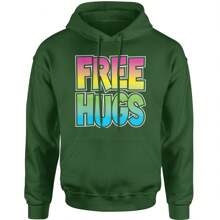 Free Hugs Adult Hoodie Sweatshirt - Forest green - View 3