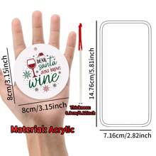 1 Stück Lustige Weihnachtsverzierung - Lieber Weihnachtsmann, bring einfach Wein mit, dekorative Acryl Weihnachtsverzierung zum Aufhängen am Weihnachtsbaum, Weihnachtsschmuck, Weihnachtsparty Dekoration - Verschiedenfarbig - Übersicht 2