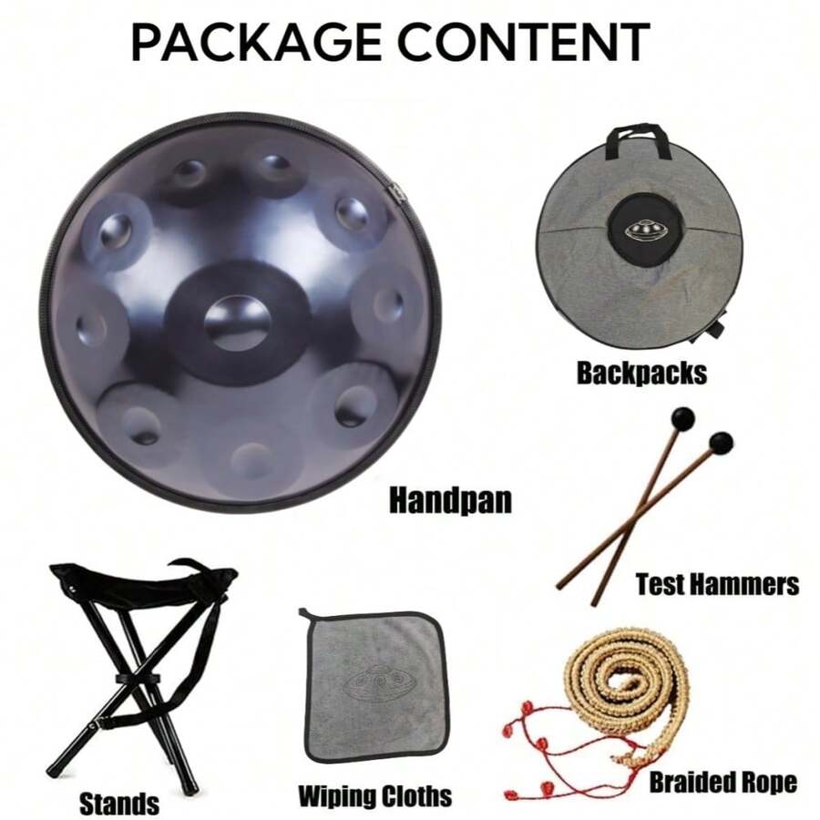 10 Notes Blue Handpan 440Hz Steel Tongue Drum Percussion Instrument Handpan Drum - Blue - View 1
