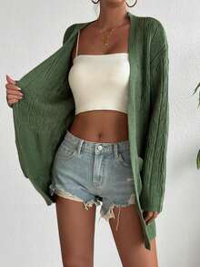 New Fashion Elegant Casual Ladies Knitted Cardigan - Green - View 4