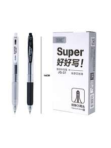 12pcs Black Retractable Ballpoint Pen Set, High-Quality Transparent Pen With CS Tip, Quick-Drying, Large Capacity, 0.5mm Suitable For Middle School Students, Office, Smooth Writing