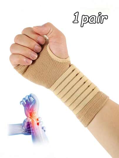 2件/对可调节弹性绷带护腕支撑扭伤带腕骨保护器手部支架配件运动安全腕带健身房腕带配件