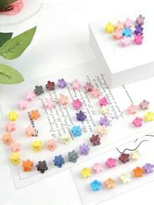 50 件/200 件彩色迷你发夹，迷你爪夹，适合稀疏头发，女孩公主发饰 - 彩色 - 查看 1