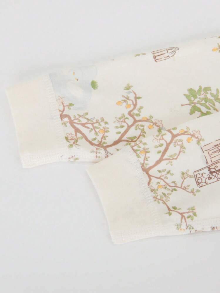 Newborn Baby Boy One-Piece Jumpsuit Long Sleeves Clothes - Beige - View 5