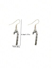 1 Cặp hộp quà Giáng sinh & tuần lộc & kẹo que & bông tai thiết kế mặt dây chuyền cây thông Noel, món quà dễ thương hoàn hảo cho phụ nữ đêm Giáng sinh - Màu Bạc Cổ - Xem 9