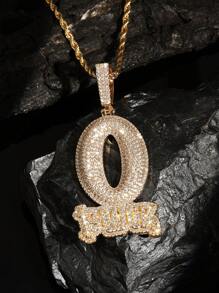 1pc Copper Alphabet Letter Necklace For Men Daily Wear, Party - Pendant Necklace - View 3