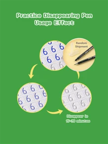 Magic Grooved Practice Copybook 1 Pack With Practice Disappearing Pen, Groove Reusable Magical Handwriting Workbooks, Tracing Letters Numbers, Math, Kindergarten Sight Words For Kids Ages 3-8 For Preschool - Multicolor - View 5