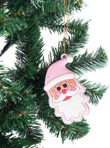 6 件圣诞树饰品 PVC 粉色圣诞胡桃夹子圣诞老人雪花饰品圣诞饰品生日派对装饰工艺品节日圣诞树派对（可爱风格），圣诞节 - 粉色 - 查看 4