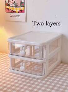 1pc Multilayer Desk Storage Box, Jewelry Box, Multifunctional Storage Box, Drawer Style Transparent Storage Box, Stackable Storage Box, Multifunctional Makeup Storage Box, Jewelry Storage Box, Multifunctional Storage Bin, Desk Organizer Storage Box, Large Capacity Transparent Storage Box, Office Supplies Storage Box, Suitable For Bathroom, Vanity, Office Desk, Bedroom, For Nail Polish, Hair Ties, Hair Clips, Lipstick, Eyeshadow Palette, Small Toys, Small Paintbrushes, Jewelry, Accessories - Multicolor - View 11