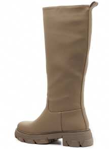 Beige Chunky Knee-High Boots – Modern Urban Style And Comfort Guaranteed - Apricot - View 5
