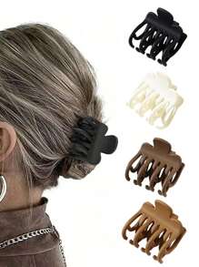 3 Stück Haarklammern mit doppelter Zahnreihe für dünnes Haar, 4,1 cm (ca. 1,6 Zoll) mittlere Größe, matte rutschfeste Kurzhaar-Accessoires für Frauen und Mädchen, Lässig Hair Jaw Clip, Haarklammern, Haarklemmen, Haarfänger-Clip, Schulsachen, College
