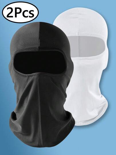 2Pcs Ski Mask For Men Balaclava Face Mask UV Protection Summer Face Mask Balaclava Full Face Mask Breathable Hood For Outdoor Use Halloween