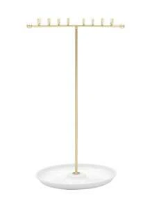 1 Pc T-Shaped Hanging Jewelry Stand, Gold And Black, 19 Cm Wide And 32 Cm High, Suitable For Organizing And Storing Necklaces, Earrings, Bracelets, Watches, Jewelry And Other Items, A Valentine's Day Gift - Multicolor - View 14