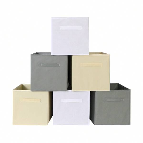 1 حزمة من صناديق التخزين - صندوق تخزين مكعب بحجم 11 إنش، خزانة تخزين قابلة للطي للخزانة والملابس والألعاب، مقابض مقواة للديكور، ديكور الغرفة، ديكورات، تخزين، منظم غرفة النوم، منظم، تخزين المنزل، بلوزة بيضاء نسائية، بنطلون أسود نسائي، ملابس شتوية للسيدات، فستان