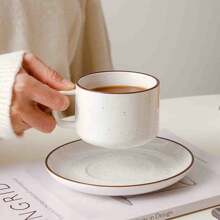 Juego de taza y platillo de café japonés, taza de cerámica creativa para el té de la tarde, tazas de agua para parejas, de vuelta a la escuela