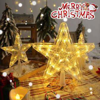 1PC Christmas Tree Overhead Lights Led Yellow Glow Star Lights Pentacle Christmas Atmosphere Room Decoration Lights Led Glow Star Lights Pentacle Lights Battery Box Room Decoration Christmas Tree Lights Holiday Party Decoration Lights,Room Decor Christmas Decor Christmas Light Bedroom Decor Home Decor Party Decor Holiday Festival Christmas Gift Thanksgiving Christmas Tree Decor Ornaments