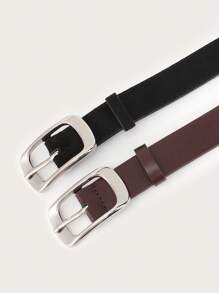 2入組青少年時尚皮質扣帶,休閒商務裝飾腰帶,適用於戶外聚會假日 - 彩色 - 查看 5