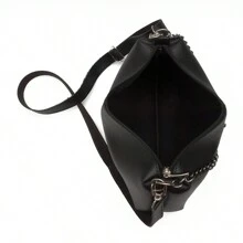 Bolsa Pequena Feminina Transversal Linda Immateriale - Preto - Visão 7
