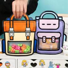 24PCS Cute Goodie Bags For Party Favor Reusable Ziplock 2D Decorations Treat Bags Bulk With Handle For Candy, Snack, Birthday, Party Gift BackPack Style - Nhiều màu - Xem 4
