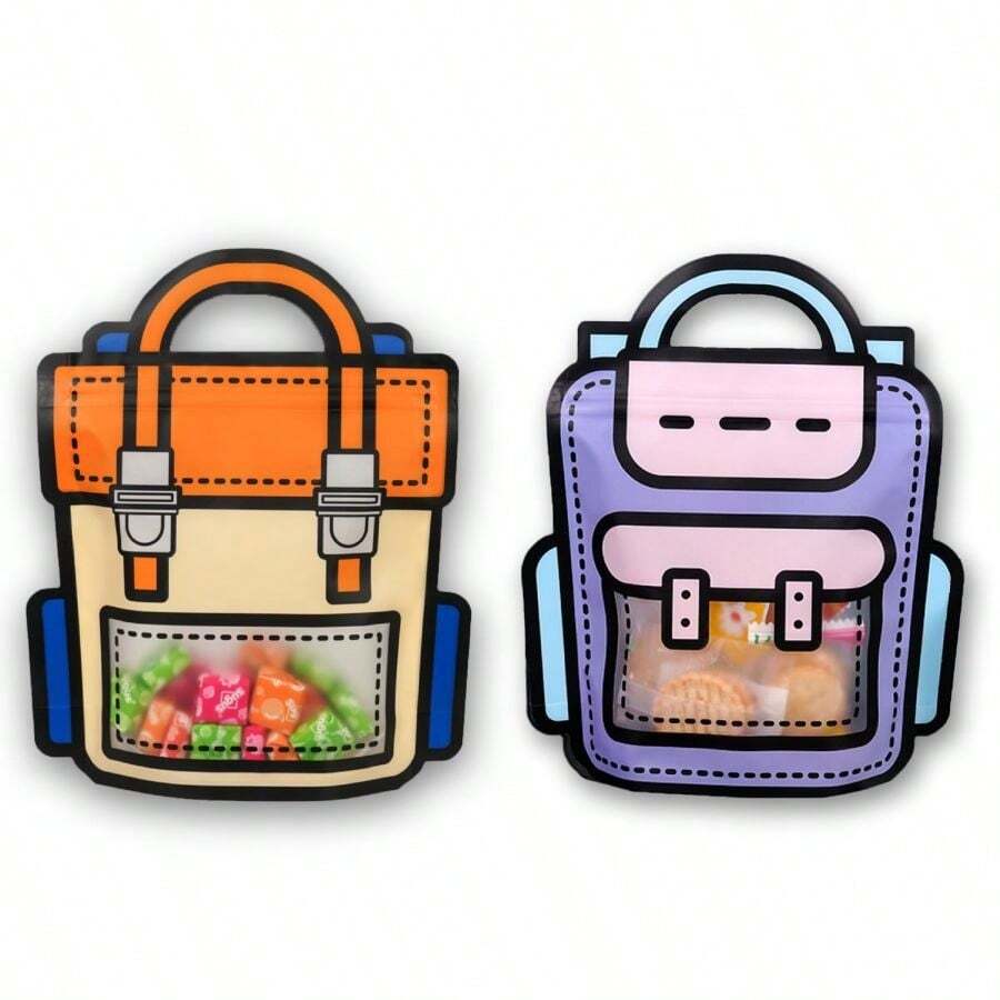 24PCS Cute Goodie Bags For Party Favor Reusable Ziplock 2D Decorations Treat Bags Bulk With Handle For Candy, Snack, Birthday, Party Gift BackPack Style - Nhiều màu - Xem 1