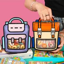 24PCS Cute Goodie Bags For Party Favor Reusable Ziplock 2D Decorations Treat Bags Bulk With Handle For Candy, Snack, Birthday, Party Gift BackPack Style - Nhiều màu - Xem 2