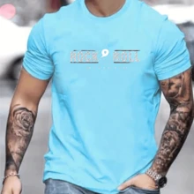 Casual Rock Roll Tour T-Shirt Fashion Style 100% Cotton - Màu xanh nhạt - Xem 2