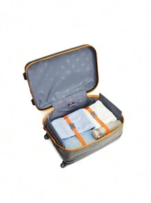 New Multifunctional Foldable Luggage, 20-Inch Carry-On Travel Suitcase With Wheels, Password Protected Business Trolley Case, Ultra-Thin Design Suitable For Men & Women, Students Suitcases Suit Case Durable Travel Luggage Carry On Homecoming Bag For School School Accessories School Stuff - Orange - View 6