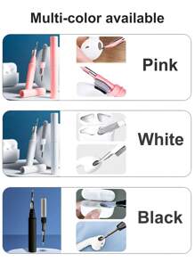 Cleaner Kit Compatible With AirPods Pro 1 2 3 4 Multi-Function Cleaning Pen With Soft Brush Flocking Sponge For Earphones Case Cleaning Tools,Cleaning Pen Compatible With AirPods Pro 1 2 3 4 Multi-Function Cleaner Kit Soft Brush - Multicolor - View 3