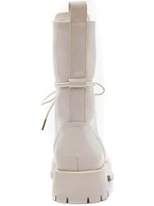 Lace-Up Rangers – Sturdy And Modern Ankle Boots For A Statement Look - Beige - View 4