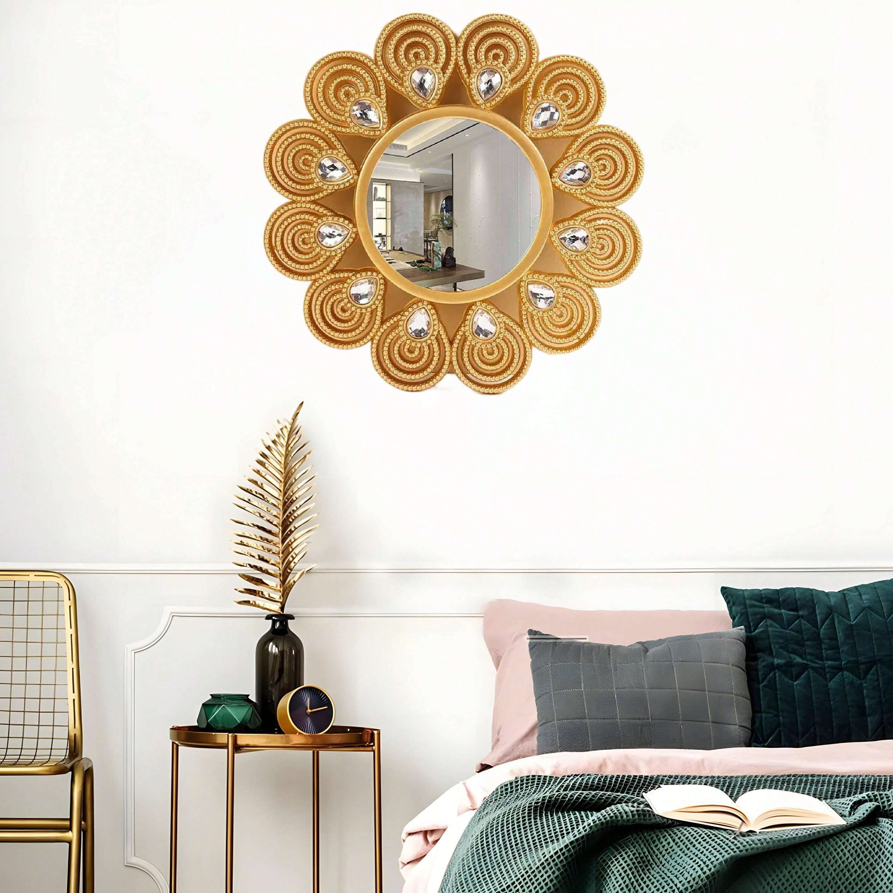 1pc Living Room Decorative Mirror, Dining Room Sideboard WallMounted