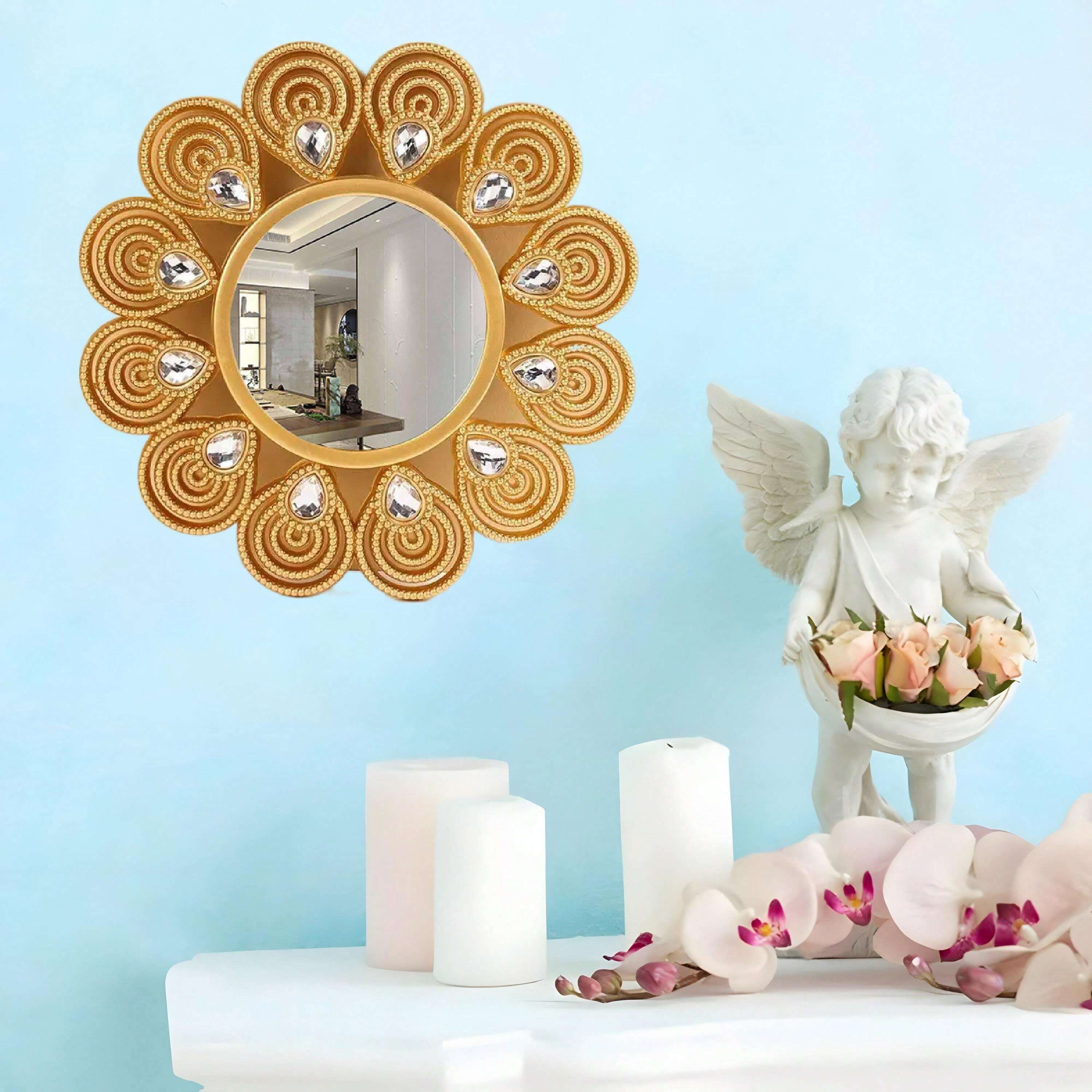 1pc Living Room Decorative Mirror, Dining Room Sideboard WallMounted
