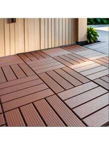 Plastic Interlocking Deck Tiles, 44 Pack, 12"X12" Waterproof All-Weather Patio Decking For Poolside, Balcony, Backyard, Bathroom, Easy To Install - 1 - View 6