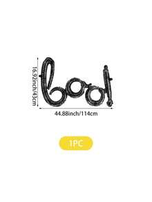 2 chiếc trang trí tiệc Halloween hình mạng nhện đen kết hợp bóng bay chữ cái tiếng Anh BOO! - Đen và trắng - Xem 8