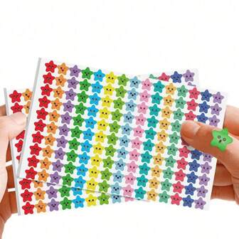 1500 Pièces Collant Étoile À Cinq Branches Coloré Pour Enfants De Maternelle Récompense
