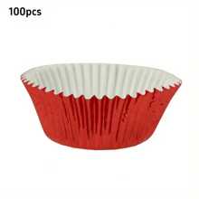 100 件铝箔杯蛋糕衬垫松饼衬垫松饼包装纸防油纸烘焙杯 - 多种颜色可选 - 彩色 - 查看 15
