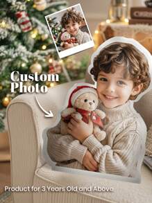 1pc Custom Photo Pillow For Kids, Custom Face Pillow, Custom Gift, Personalized 3D Pillow, Personalized Gift, Head Cushion, Pet Picture Can Be Used, Gift For 3 Years Old And Above, Funny Gift, Cute Gift, Lovely Gift, Bedroom Decor, Housewarming Gift Baby Shower Family Decorations Gifts Winter Eve Gifts Back To School Winter Gift Ideas Boy Girl Valentine's Day