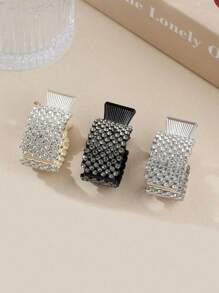 3 Stück Mehrfarbige Strass Metall Haarspangen für Damen, elegante und einfache koreanische Stil Haraccessoires, perfekt für täglichen Gebrauch, Party Haarspangen, Haarklammern, Haarklemmen, Haarclips