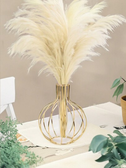 1PC ged Metal Wire Vase Moderne Minimalist Geometric Openwork Sphere Shape, Artisan Tabletop Centerpiece Bloemen Arrangements, Wedding/Home/Office Rustic Farmho All Season ative Birthday Graduation Home Room Flower Glass view 5