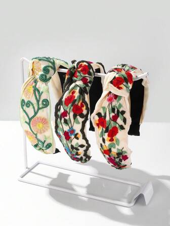 1 pieza Diadema de encaje de poliéster, estilo bohemio, diadema, aro para el cabello