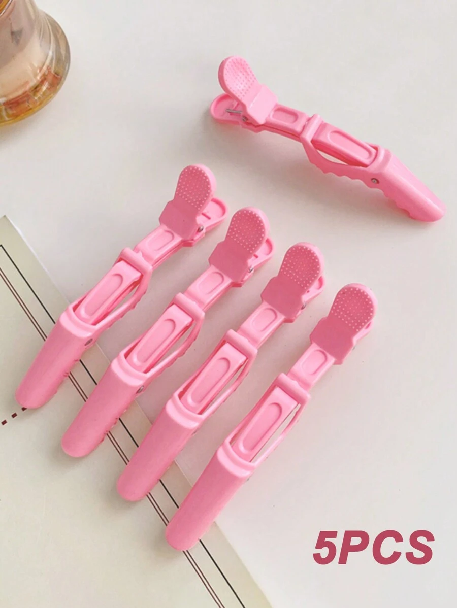 Lot de 5 pièces Pince à cheveux en forme d'alligator, pince à cheveux