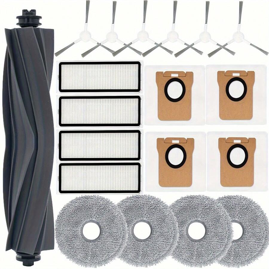 Bộ phụ kiện 19 món cho Dreame L20 Ultra, Máy hút bụi robot hoàn chỉnh L20 Ultra, 1 chổi chính, 4 bộ lọc HEPA, 4 túi đựng bụi, 4 khăn lau, 6 chổi phụ, Bộ phụ tùng thay thế - 19 chiếc - Xem 1