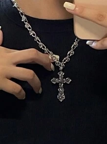 1PC Vòng cổ mặt dây chuyền Gothic cho nam cặp đôi Kpop Punk Vòng cổ chuỗi dài thời trang Hàn Quốc Y2K Trang sức trên cổ Quà tặng - Vòng cổ mặt dây chuyền - Xem 9