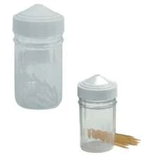 Kit 10 Salt Shakers And 10 Acrylic Table Toothpick Holders With White Plastic Lid 7.5x4cm - Trong sáng - Xem 3