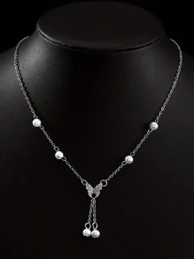 1 pieza Elegante collar colgante con borla de mariposa, joyería para uso diario, regalo para fiestas - Estilo 1 - Ver 3