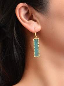 2pcs Fashionable Multicolor Glitter Acrylic Square Earrings