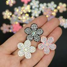 20pcs Rhinestone Applique Flower Patch Patches Suitable For Bags Hats Clothes DIY Accessories Decoration Hand Sewn