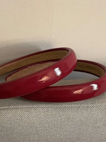 2 piezas Diadema de alto brillo rojo brillante con accesorios de alta gama
